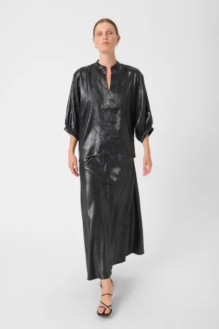 Kurzarm-Bluse SLMirmir Kurzarm-Bluse Lockere Passform black