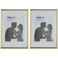 relaxdays Bilderrahmen 2er Set A4, gold