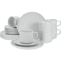 CreaTable Kaffeeservice Chef Collection (18-tlg), 6 Personen, Porzellan, Service, nordisches Design, 18 Teile, für 6 Personen