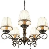 Lindby Kronleuchter Finnick, Bronze IP20, 5 x 40 W