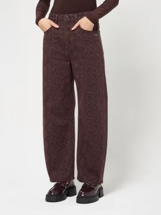 GANG Damen Jeans 94SARINA - baggy fit Jeans drk brown snake