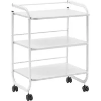 Physa Rollwagen Kosmetikwagen Arbeitswagen Beistellwagen Salon-Trolley 3 Ablagen Weiß