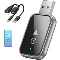 TUWENA Wireless CarPlay Adapter, 2 In 1 Carplay & Android Auto Adapter Adapter, Mit iPhone 6 and Android 11 and Above mit Wired CarPlay Autos, USB C/A