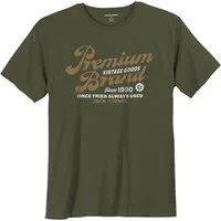 Jack & Jones Rundhalsshirt Jack&Jones XXL T-Shirt oliv Print JPRBLUTHOMAS