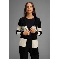 Laura Scott Kapuzenstrickjacke Winterstrick mit Streifen und Glitzerdetails - NEUE KOLLEKTION