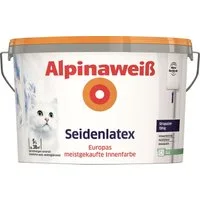 Alpina Wandfarbe Alpina Seidenlatex Alpinaweiß 5 L seidenglänzend