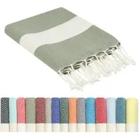furora HOLIDAY Strandtuch groß 100x200 cm Strand Tuch, aus Baumwolle, Hamamtuch Badetuch, leicht, lang, dünn & kompakt