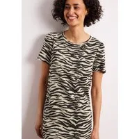 STREET ONE Shirtkleid Knielanges Sommerkleid mit Animal-Print