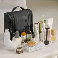 HAUSS SPOLE Kulturbeutel Reisetasche Mit Große Kapazität Aufbewahrungstasche Rasiertasche (viel Stauraum für Toilettenartikel Kosmetik Rasierer, 1-tlg., mit Haken wasserdichter Nass-/Trocken-Trennung abnehmbarer Tasche), Unisex für Urlaub Business Ou
