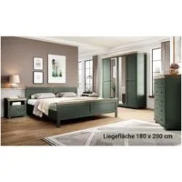 Lomadox Schlafzimmer-Set EPSOM-83, (Spar-Set, 5-tlg), grün Abisko Esche Nb. mit Lefkas Eiche Nb., Landhausstil