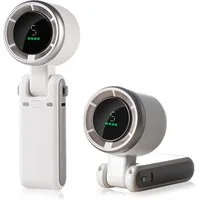 Minicloss Handventilator Tragbarer Turbo Handventilator, 5-stufiger Wind, USB-C&Trageschlaufe, 3-in-1 Hand-, Hals- & Tischventilator, für Reisen, Büro & Outdoor