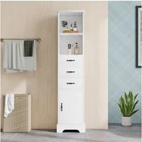 Merax Kommode Badezimmerschrank mit 3 Schubladen, offene Regalböden (1 St., Feuchtigkeitsbeständig, Buffetschrank, Verstellbare Regale), Modern Hochschrank