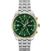 BOSS Chronograph SKYTRAVELLER 1514195, Quarzuhr, Herrenuhr, Armbanduhr, Stoppfunktion, Edelstahlarmband