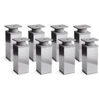 sossai® Möbelfuß Design-Möbelfüße, 4er & 8er Set, höhenverstellbar MFV1, Farbe: Chrom, (8-St), Farbe: Chrom