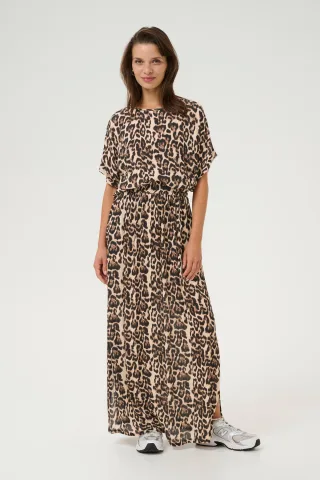 Ärmellose Bluse Loose fit Naturel Leopard Print