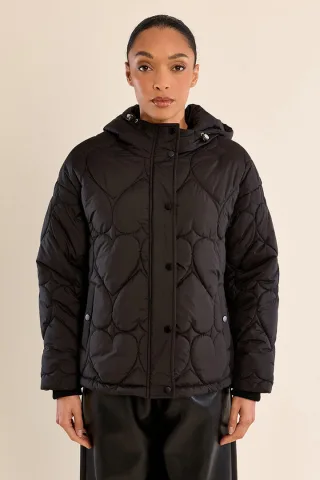 molly bracken - Steppjacke mit Kapuze schwarz - Gr. - S