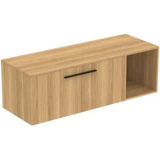 Ideal Standard Möbel-Set 140cm i.life B 1 Auszug 1 off.Fach Gr.Schwarz Eiche Natur, T5762NX T5762NX