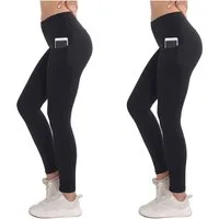 Blusmart Thermoleggings Fleece-Leggings für Herbst und Winter (Damen-Bauchstraffung mit hoher Taille, um warm zu bleiben, 2-tlg., Mit Doppeltaschen) Fitness-Trainings-Sport-Leggings
