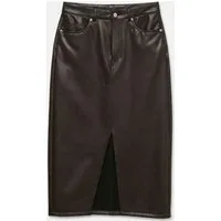 Vero Moda Lederimitatrock VMVERI HR CALF PL SKIRT NOOS Lederimitat, mit Stretch, high waist