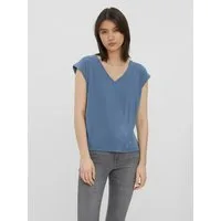 Vero Moda V-Shirt VMFILLI SS V-NECK TEE GA NOOS Materialmix, relaxed fit
