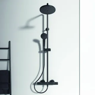 Ideal Standard Ceratherm T25 Duschsystem A7545XG Silk Black, mit Brausethermostat