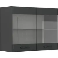 Vicco Glashängeschrank R-Line, Anthrazit Landhaus/Anthrazit, 80 cm (1-St)