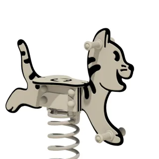 Robuste Federwippe Katze Pawey für Spielplatz - Wetterfestes HDPE Spielgerät für Kinder ab 3 Jahren - Öffentliche Nutzung - Langlebig - Wickey