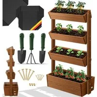 KESSER Hochbeet, mit Etagen Premium Blumenkasten Blumentreppe Gemüsebeet Blumenbeet