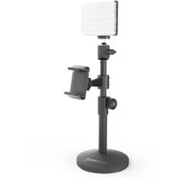 DigiPower Smartphone-Halterung Achiever Smartphone-Ständer, 60 LEDs, höhenverstellbare Tischhalterung, (Handyständer aus Metall für Handys bis zu einer Länge von 8,9cm)
