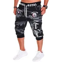 Jaylvis Bermudas Herren Short 3/4 Hose Kurze Jogginghose Sport Marine Royal Elastikbund mit Tunnelzug, aus Baumwolle