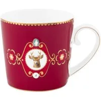 PiP Studio Tasse Henkelbecher Love Birds Medallion Deer Dark Red (190ml)