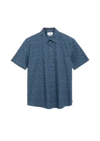 s.Oliver Red Label - Kurzarmhemd mit Muster blau - Gr. - 3XL