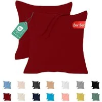 livessa Kissenbezug 2er Set Kissenbezug Kissenhülle Baumwolle Jersey Reißverschluss weich, %100 Baumwolle Jersey Stoff 140 g/m², Ultra Weich und Atmungsaktiv