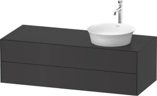 Duravit White Tulip Konsolenwaschtischunterbau wandhängend Graphit Seidenmatt 1300x550x408 mm - WT49 WT4987R58580010