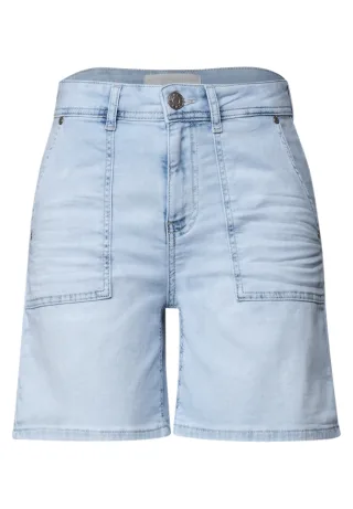 Street One - Straight Leg Shorts im Casual Fit bleached light blue wash - Gr. - 31