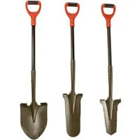 Red Tools Spaten 3 tlg. Profi Spaten Set - Robustes Garten Werkzeug