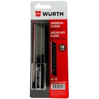 Würth Messerklinge Würth 10x Abbrechklinge 18mm extrem scharf schwarz Schiebespender (10-St)