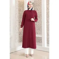 fashionshowcase Longtunika Langärmlige Damen Tunika Modest Fashion, Hijab geeignet Knitterarm, atmungsaktiv, blickdicht