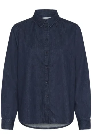 Langarm - Hemd SarafiaPW Straight fit blue