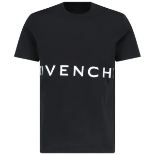 ubergroses schwarzes T-Shirt mit aufgesticktem Givenchy-Logo