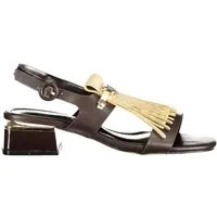 Laura Biagiotti Zehentrenner Elegante Damen Sandale in Braun mit verstellbarem