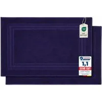 Komfortec Badematte Badvorleger aus 100% Baumwolle, 50x70 cm Duschvorleger, Waschbar Duschmatte, Frottee, Rechteckig, 600 g/m², 2er Set, Saugfähig & Schnelltrocknend