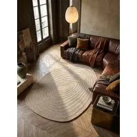 KADIMA DESIGN Wollteppich PARRET Teppich Wolle organische Form abstrakt modern 160x230 Beige, Oval, Höhe: 15 mm, 11 mm Mittelflor, zeitlos, Naturfaser, fußbodenheizungsgeeignet