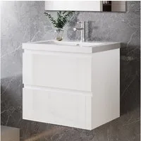 duschspa Waschtisch Waschbecken mit Unterschrank Badmöbel Set Badschrank Waschplatz, Hochglanz, 50-120cm