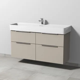 Sanipa 3way Waschtischunterbau zu Laufen VAL Waschtisch mit 4 Auszügen, Kaschmir-Matt UP8251U