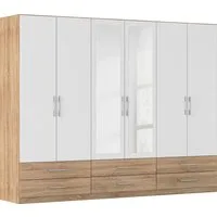 rauch Kleiderschrank Schrank Garderobe Wäscheschrank HERSBRUCK in 2 Breiten (Breiten: 226 oder 271 cm, Höhe 210 cm) mit 6 großzügigen Schubladen sowie Spiegeltüren MADE IN GERMANY