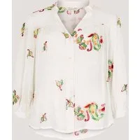 Apricot Blusentop Bluse mit Blumen- und Paisley-Muster mit Stickerei