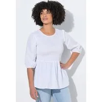 Angel of Style Longbluse Bluse A-Linie Smok-Büste 3/4-Ärmel Volant