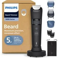Philips Haar- und Bartschneider Philips Bartschneider 5000er wasserdicht BT5785/30, BeardSense-Technologie, Haarkollektor, 100% wasserdicht, selbstschärfende Metallklingen, 40 Längeneinstellungen, Reiseetui