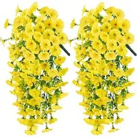 Kunstblumenstrauß 2 Stück Künstlich Hängende Blumen, Kunstblumen Veilchen Hängend, Minicloss